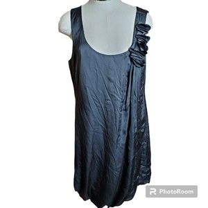 H&M Charcoal Gray Satin Cocktail Dress Size 12 Reg $34.95